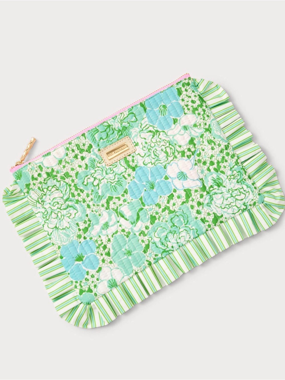 Lilly Pulitzer Mint Condition Burst of Joy Ruffle Pouch